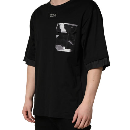 Dolce & Gabbana Black Camouflage Pocket Oversized T-shirt