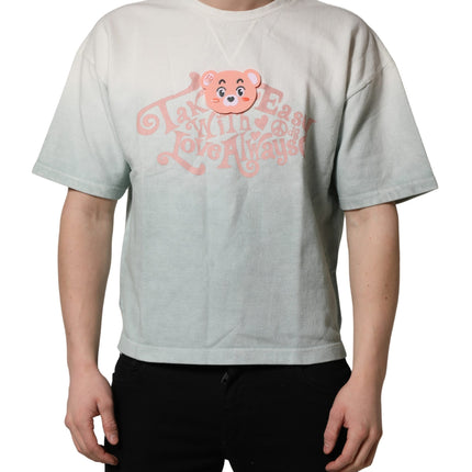 Dolce & Gabbana Green Tie-Dye Graphic Print Cotton Crewneck  T-shirt