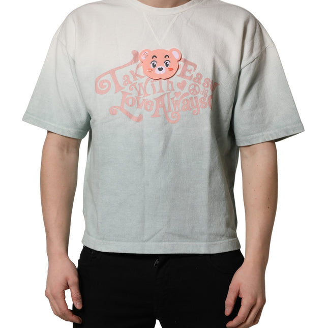 Dolce & Gabbana Green Tie-Dye Graphic Print Cotton Crewneck  T-shirt