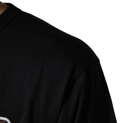 Dolce & Gabbana Black Angel Print Cotton Crew Neck T-shirt