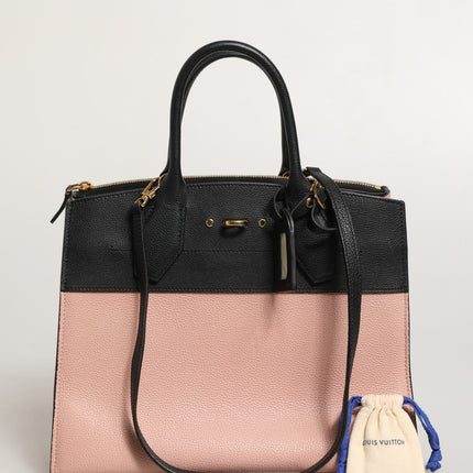 Louis Vuitton Pink and Black Leather City Steamer Leather Handbag