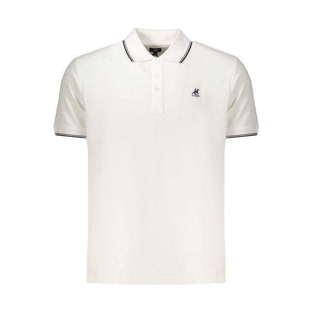 U.S. Grand White Cotton Men's Polo Shirt