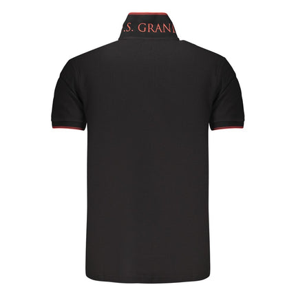 U.S. Grand Black Cotton Men Polo