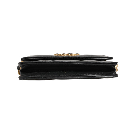 Chanel 19 Flap Coin Purse Quilted Leather Black Crossbody