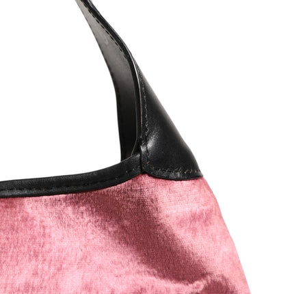 Gucci Jackie Pink Velvet And Black Leather Shoulder Bag