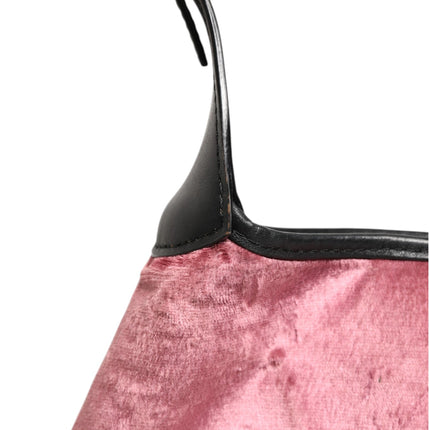 Gucci Jackie Pink Velvet And Black Leather Shoulder Bag