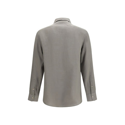 Brunello Cucinelli Bicolor Linen Dress Shirt