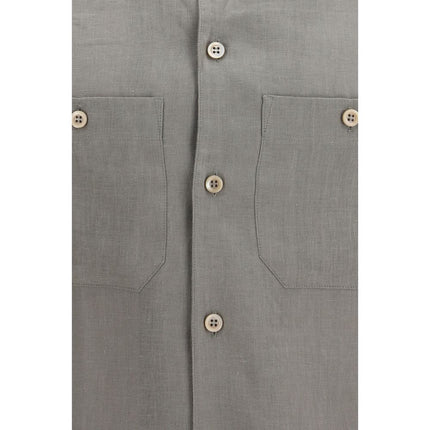 Brunello Cucinelli Bicolor Linen Dress Shirt