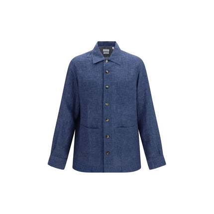 Brunello Cucinelli Blue Linen Blouse