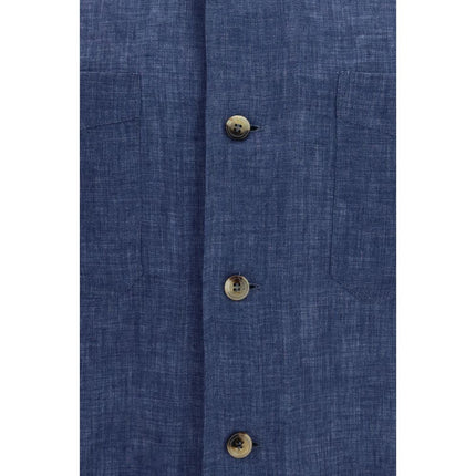 Brunello Cucinelli Blue Linen Blouse