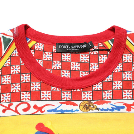 Dolce & Gabbana Multicolor Carretto Print Crew Neck T-shirt