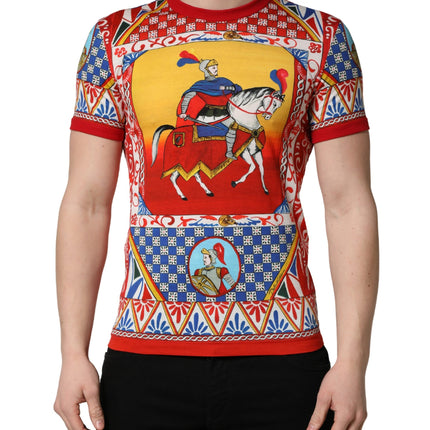 Dolce & Gabbana Multicolor Carretto Print Crew Neck T-shirt
