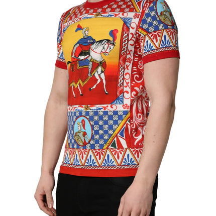Dolce & Gabbana Multicolor Carretto Print Crew Neck T-shirt