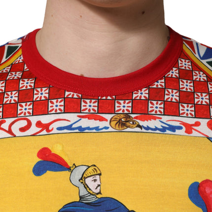 Dolce & Gabbana Multicolor Carretto Print Crew Neck T-shirt