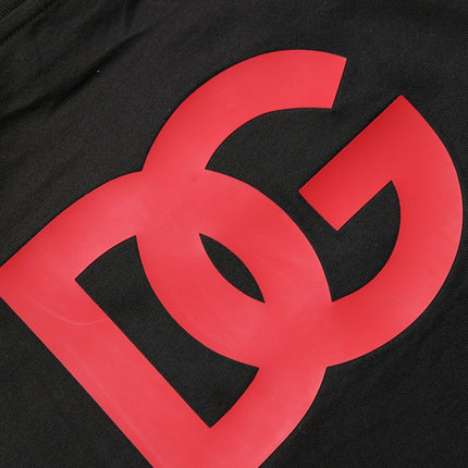 Dolce & Gabbana Black Cotton Jersey Logo Patch Crew Neck T-shirt