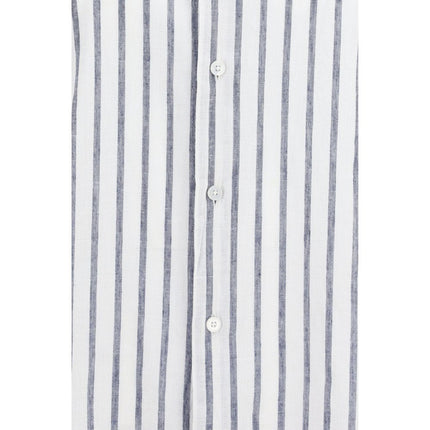 Brooksfield Blue Cotton Pattern Shirt