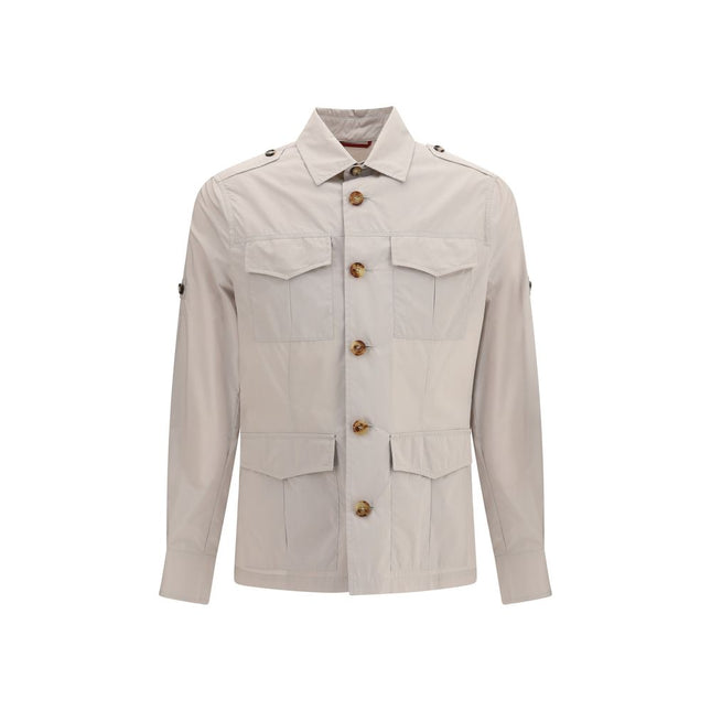 Brunello Cucinelli Beige Cotton Full-Length Jacket