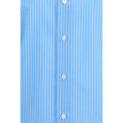 Finamore Blue Cotton Shirt