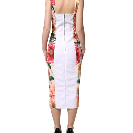 Dolce & Gabbana Multicolor Floral Print Viscose Sheath Dress