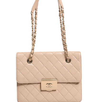 Chanel Quilted Leather Beauty Lock Flap Bag