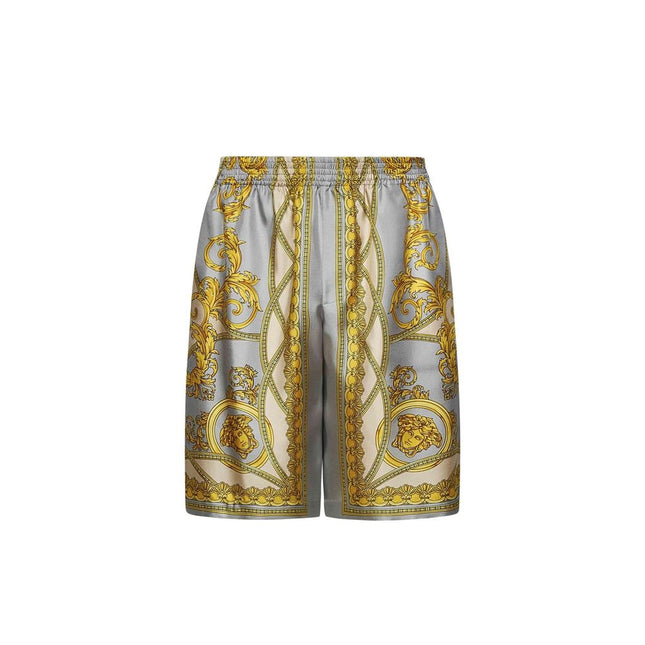 Versace Gray Silk Knee Length