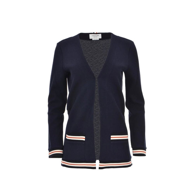 Thom Browne Blue Cotton Cardigan