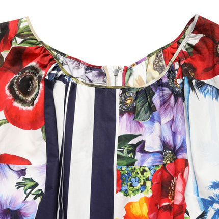 Dolce & Gabbana Multicolor Patchwork Cotton Poplin Mini Dress