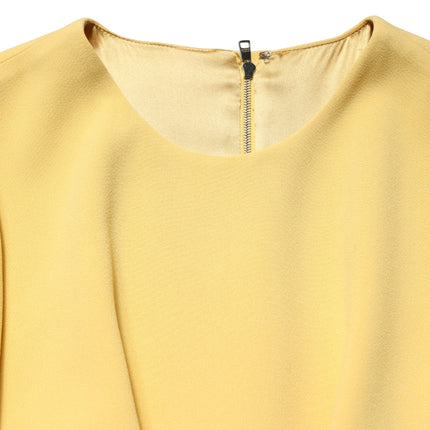 Dolce & Gabbana Yellow Short-Sleeved Crew Neck Midi Dress