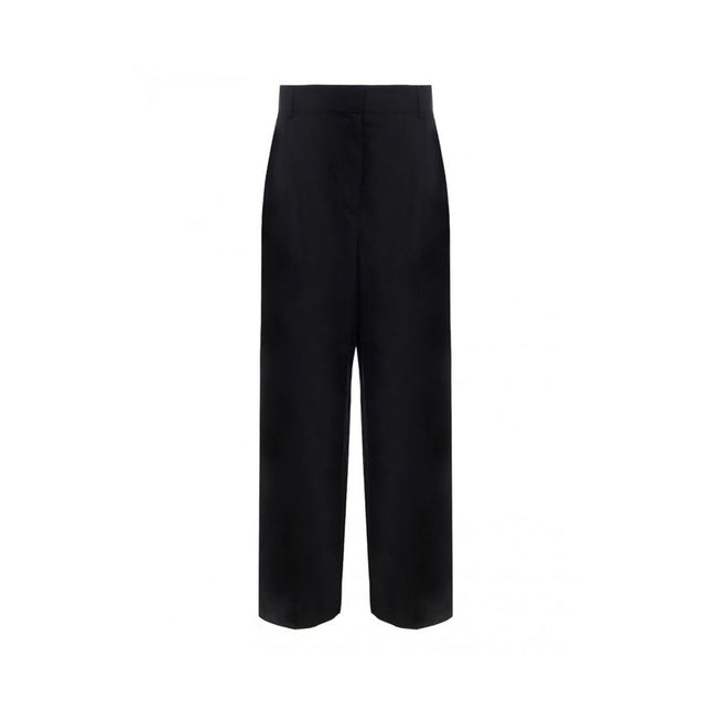 Salvatore Ferragamo Black Silk Casual Pants