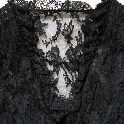 Dolce & Gabbana Black Lace A-line Long Evening Gown Dress