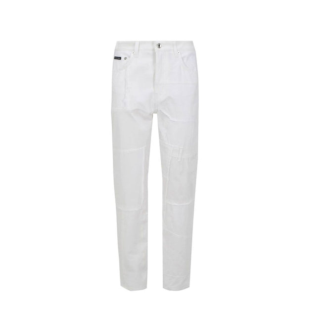 Dolce & Gabbana White Cotton Cargo Pants