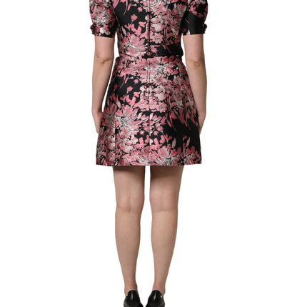 Dolce & Gabbana Multicolor Floral Brocade A-line Mini Dress