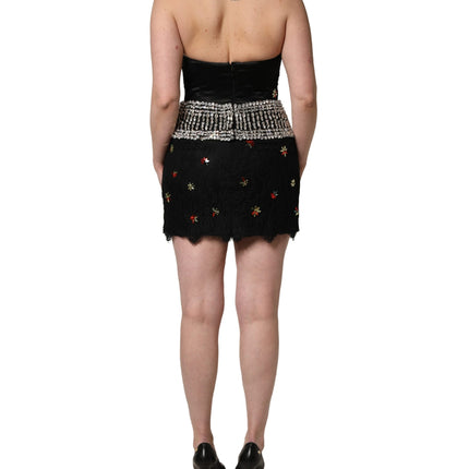 Dolce & Gabbana Black Sequin Embellished Sheath Mini Dress