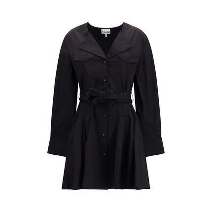 Ganni Black Cotton Casual Dress
