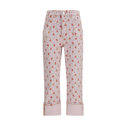 Ganni Multicolor Cotton Cropped Pants