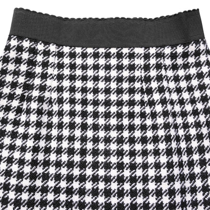 Dolce & Gabbana Black White Houndstooth HighWaist Mini Skirt