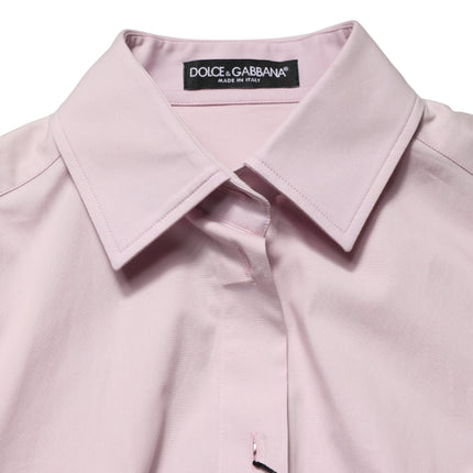 Dolce & Gabbana Pink Cotton Long Sleeves Collared Shirt Top
