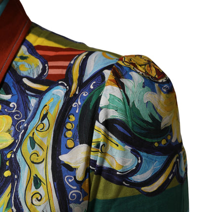 Dolce & Gabbana Multicolor Majolica Print Cotton Blouse Top