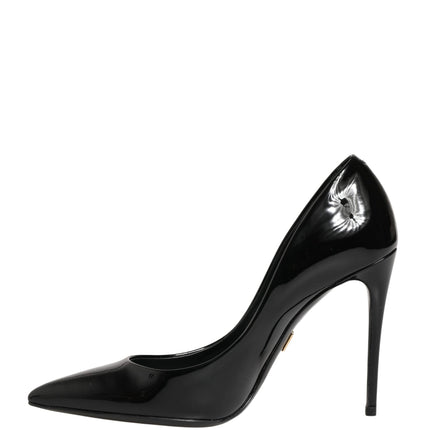 Dolce & Gabbana Black Calf Leather Stiletto Heels Pumps Shoes