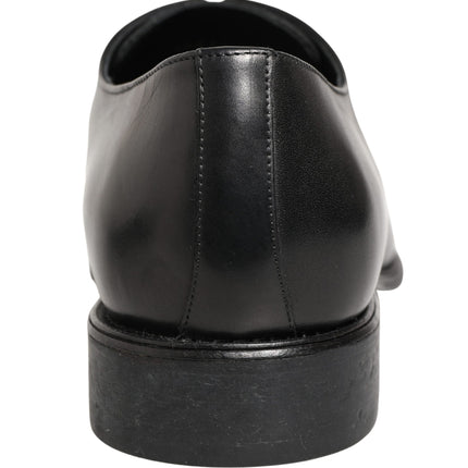 Dolce & Gabbana Black Calfskin Leather Derby Men Dress Shoes