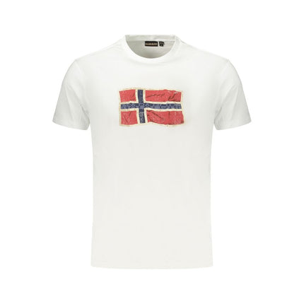 Napapijri White Cotton Men's T-Shirt