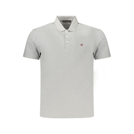Napapijri Gray Cotton Men's Polo Shirt