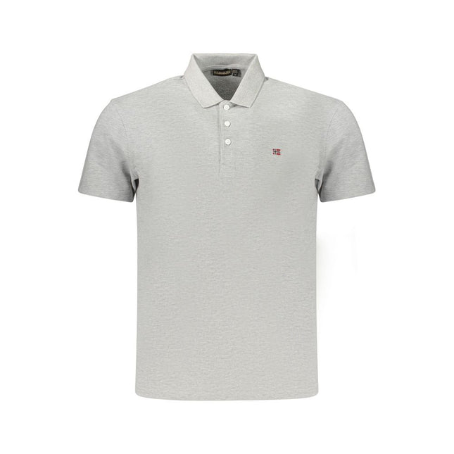 Napapijri Gray Cotton Men's Polo Shirt