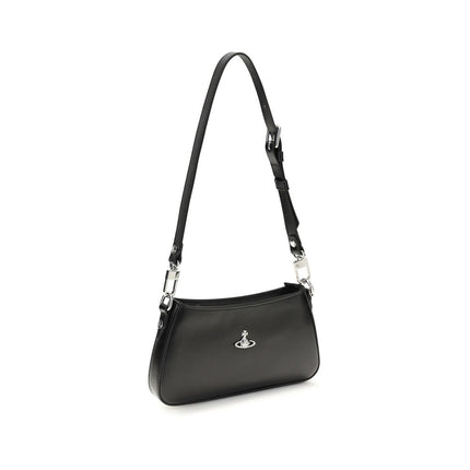 Vivienne Westwood Black Calf Leather Bos Taurus Shoulder Bag