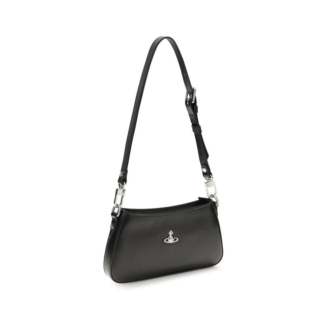 Vivienne Westwood Black Calf Leather Bos Taurus Shoulder Bag