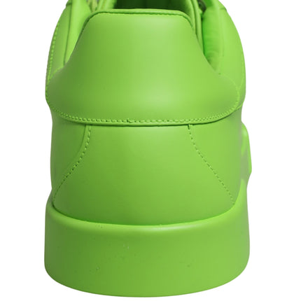 Dolce & Gabbana Green Leather Portofino Low Top Sneakers Shoes