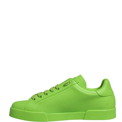 Dolce & Gabbana Green Leather Portofino Low Top Sneakers Shoes
