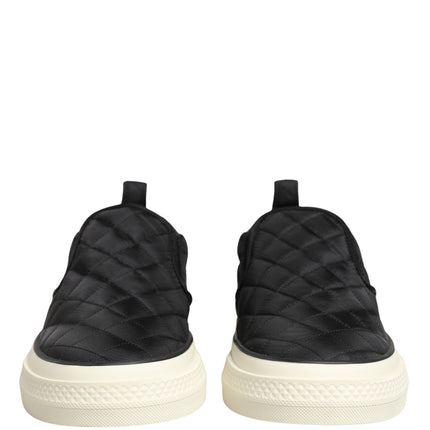 Dolce & Gabbana Black Quilted Slip On Low Top Sneakers Shoes