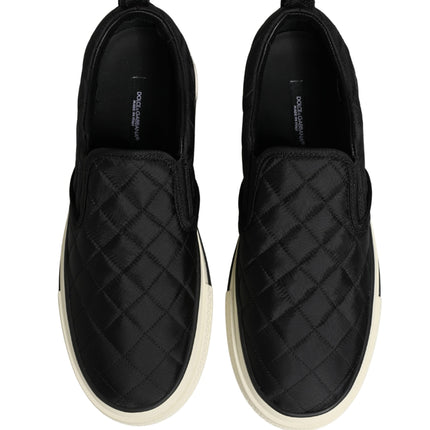Dolce & Gabbana Black Quilted Slip On Low Top Sneakers Shoes