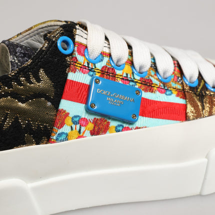 Dolce & Gabbana Multicolor Patchwork Low Top Sneakers Shoes